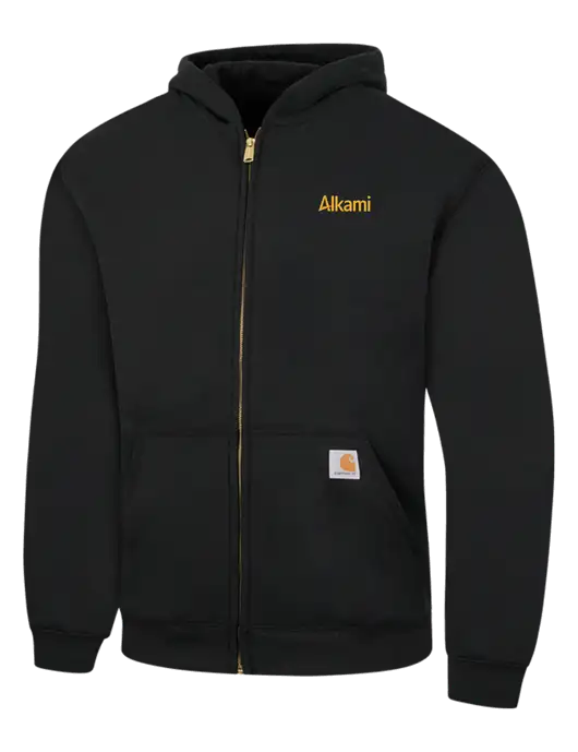 Carhartt Black Midweight Hooded Zip-Front Sweatshirt w/Alkami Logo