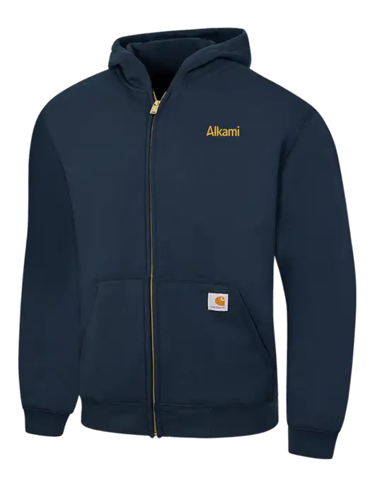 Carhartt Navy Midweight Hooded Zip-Front Sweatshirt w/Alkami Logo