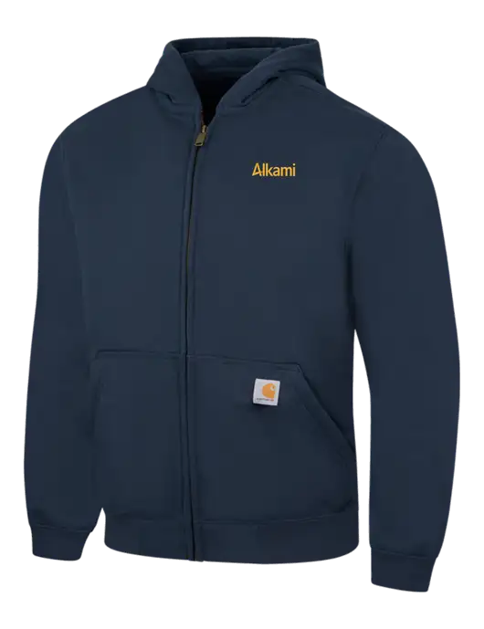 Carhartt Navy Rain Defender Paxton Heavyweight Hooded Zip-Front Sweatshirt w/Alkami Logo