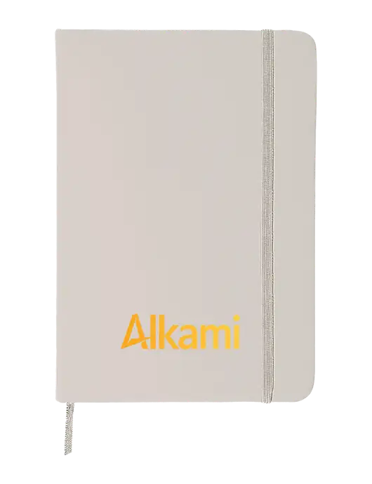 White Comfort Touch Bound Journal 5" X 7" w/Alkami Logo
