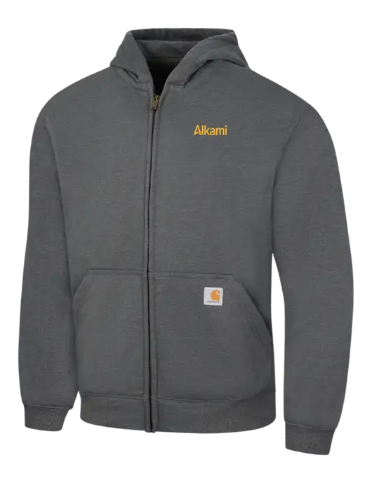 Carhartt Dark Grey Heather Rain Defender Paxton Heavyweight Hooded Zip-Front Sweatshirt w/Alkami Logo