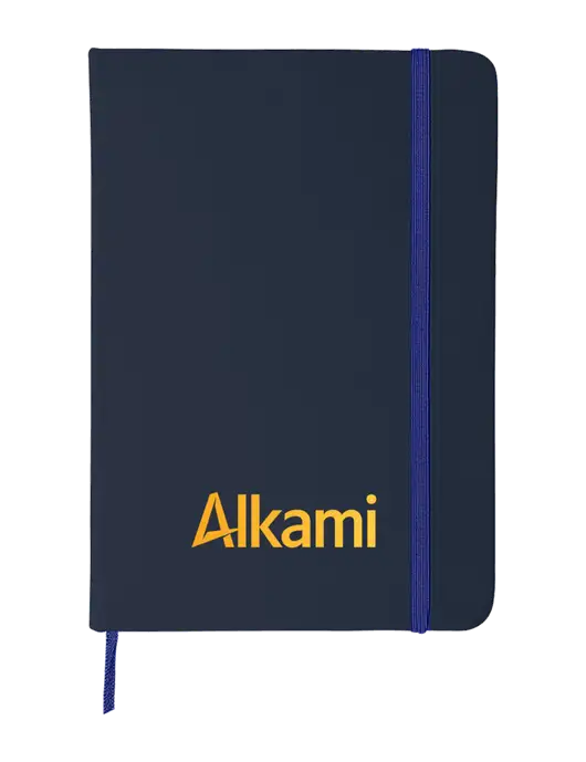 Dark Navy Blue Comfort Touch Bound Journal 5" X 7" w/Alkami Logo