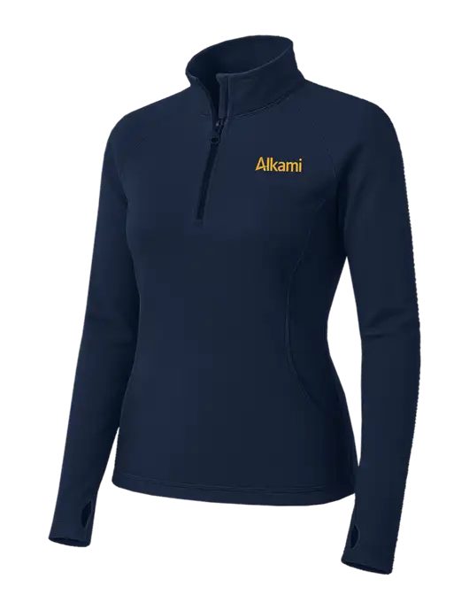Navy Womens Sport Wick Stretch 1/4 Zip Pullover w/Alkami Logo