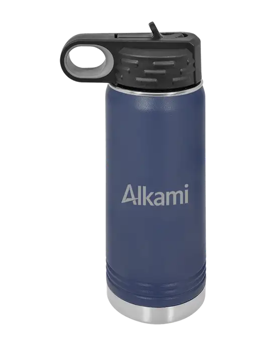 Polar Camel 20 oz Powder Coated Navy Vacuum Insulated Water Bottle w/Alkami Logo