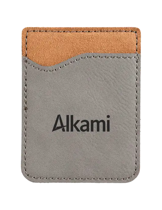 Grey Laserable Leatherette Phone Wallet w/Alkami Logo