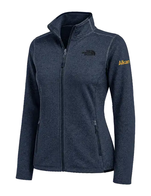 The North Face Womens Navy Heather Skyline Full-Zip Fleece Jacket w/Alkami Logo