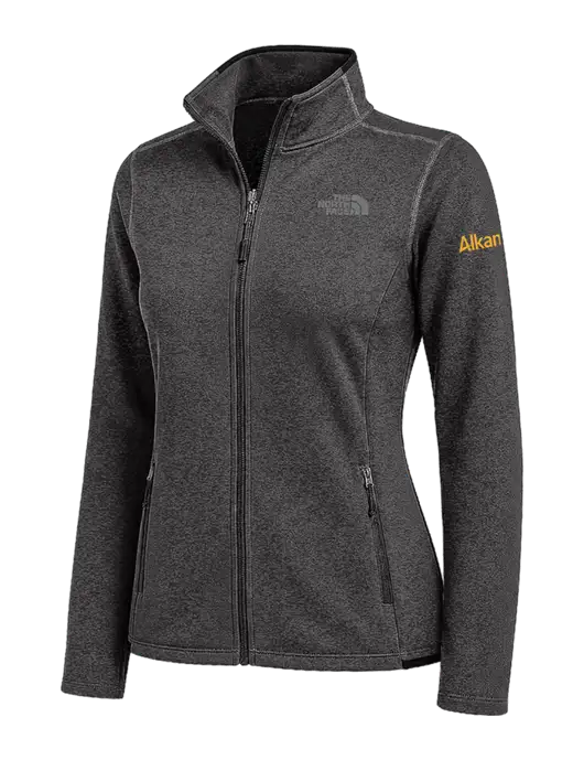 The North Face Womens Dark Grey Heather Skyline Full-Zip Fleece Jacket w/Alkami Logo