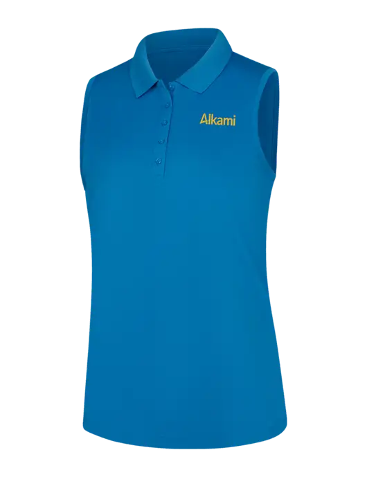 Womens Light Royal Dry Zone UV Micro-Mesh Sleeveless Polo w/Alkami Logo