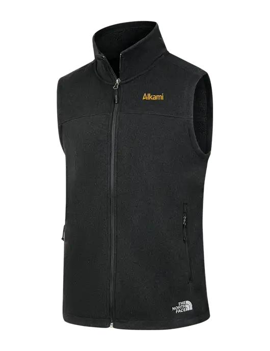 North Face Black Heather Sweater Fleece Vest  w/Alkami Logo