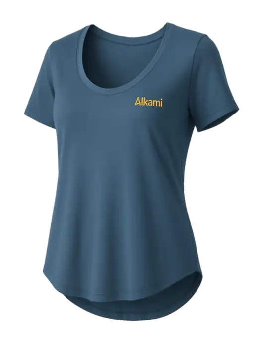 Mercer+Mettle Womens Light Navy Blue Stretch Jersey Relaxed Scoop w/Alkami Logo