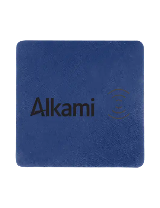 Light Navy Blue Laserable Leatherette Phone Charging Mat w/Alkami Logo