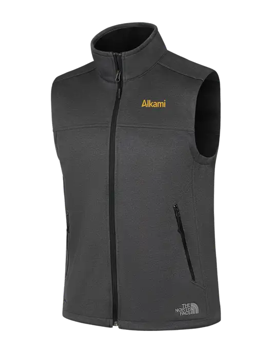 North Face Dark Grey Heather Ridgewall Soft Shell Vest w/Alkami Logo
