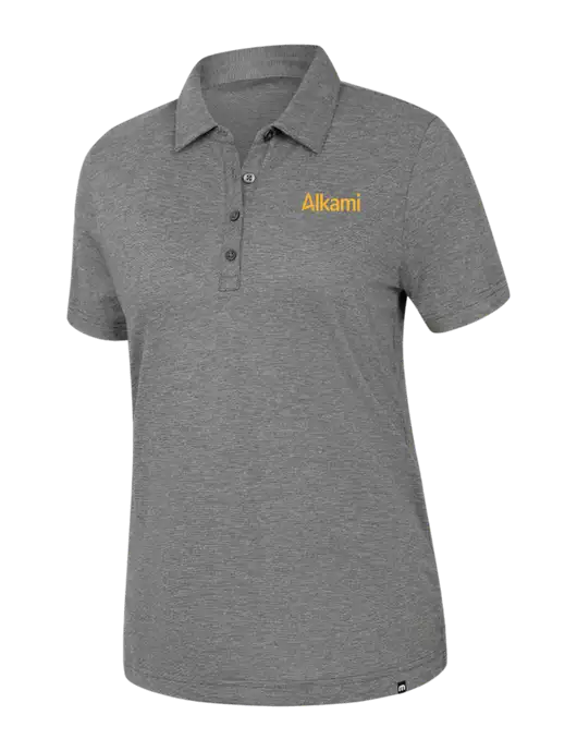 TravisMathew Womens Dark Grey Heather Sunnyvale Polo w/Alkami Logo