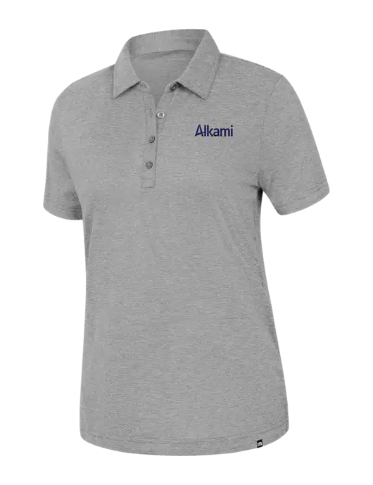 TravisMathew Womens Light Grey Heather Sunnyvale Polo w/Alkami Logo
