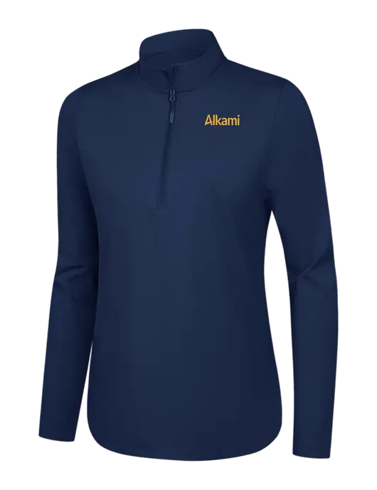  Womens Dark Navy C-FREE Double Knit 1/4-Zip w/Alkami Logo