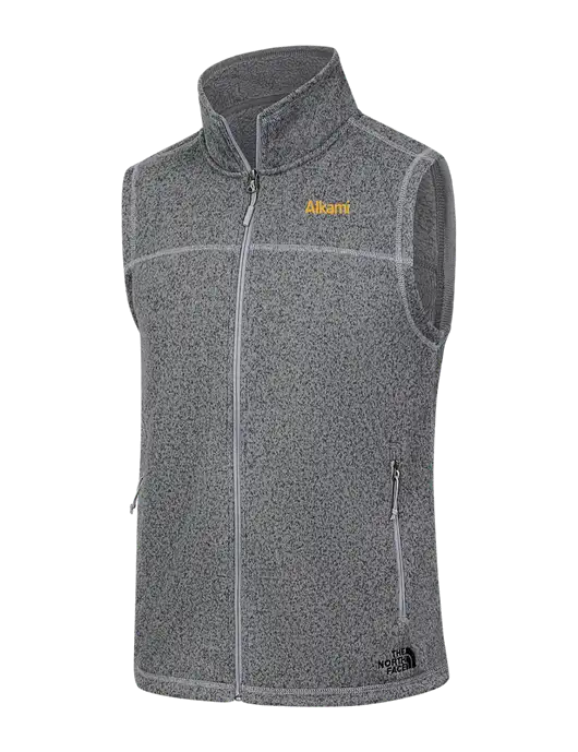North Face Medium Grey Heather Sweater Fleece Vest w/Alkami Logo