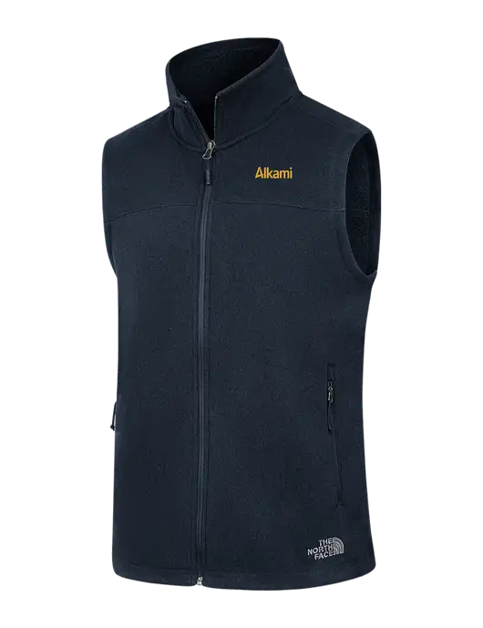 North Face Navy Heather Sweater Fleece Vest w/Alkami Logo