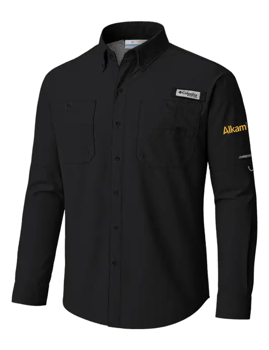 Columbia Black PFG Tamiami II Long SleeveShirt w/Alkami Logo