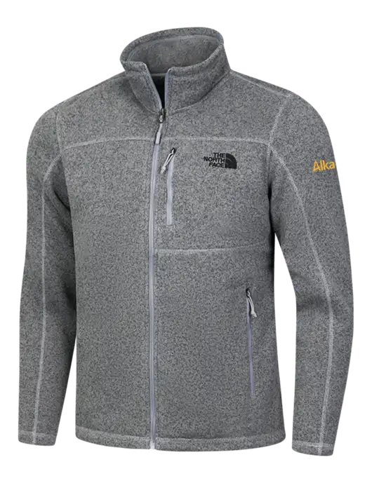 North Face Medium Grey Heather Sweater Fleece Jacket w/Alkami Logo