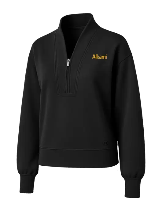 OGIO Womens Black Transcend 1/4-Zip w/Alkami Logo