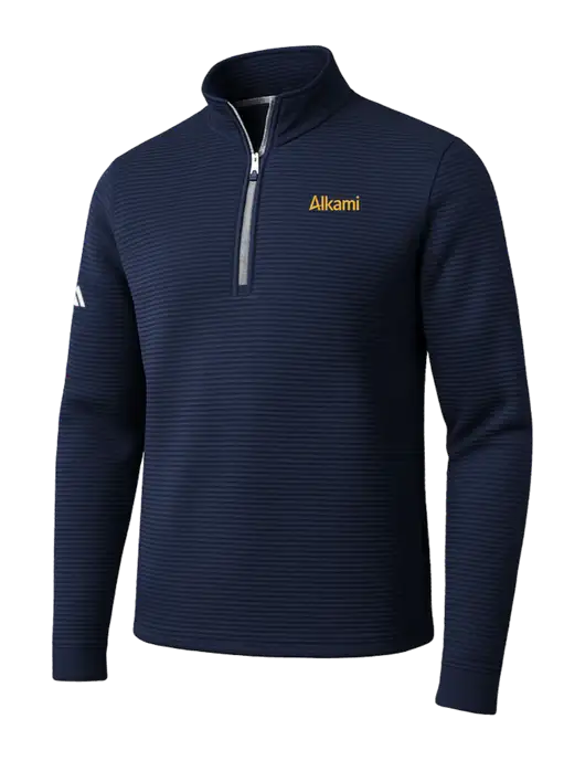 Adidas Navy Spacer Quarter-Zip Pullover w/Alkami Logo