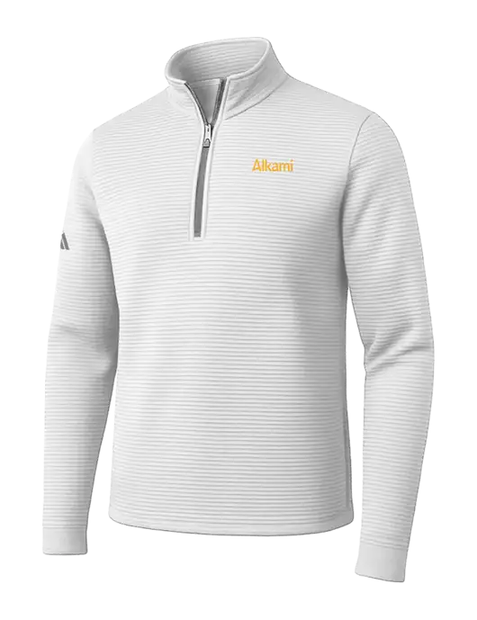 Adidas White Spacer Quarter-Zip Pullover w/Alkami Logo