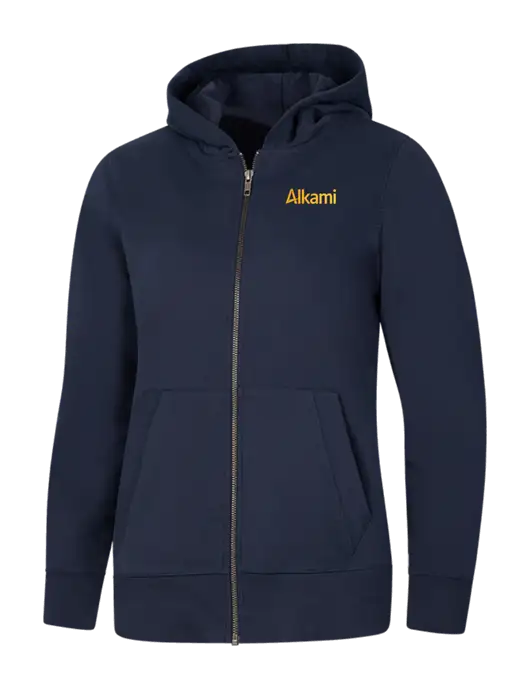 Womens Navy Re-Fleece Full-Zip Hoodie w/Alkami Logo
