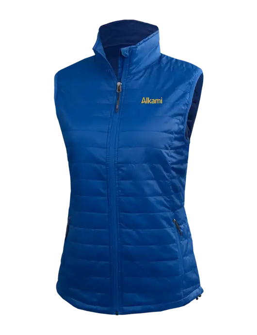 Womens Packable Royal Puffy Vest w/Alkami Logo