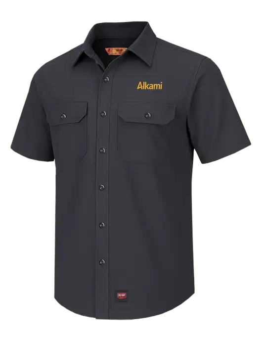 Red Kap Charcoal Short Sleeve Solid Ripstop Shirt w/Alkami Logo