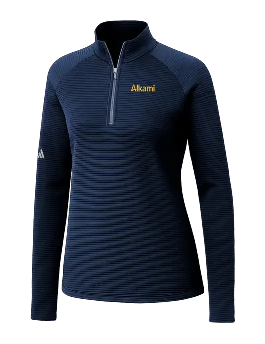 Adidas Womens Navy Spacer Quarter-Zip Pullover  w/Alkami Logo