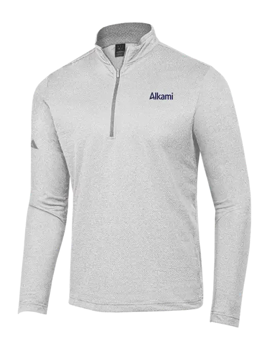Adidas Light Grey Heather Space Dyed Quarter-Zip Pullover w/Alkami Logo