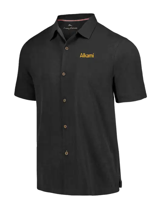 Tommy Bahama Black Tropic Isles Short Sleeve Shirt w/Alkami Logo