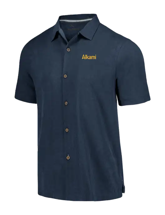 Tommy Bahama Navy Tropic Isles Short Sleeve Shirt w/Alkami Logo