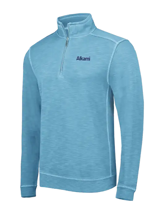 Tommy Bahama Light Blue Tobago Bay 1/2 Zip w/Alkami Logo
