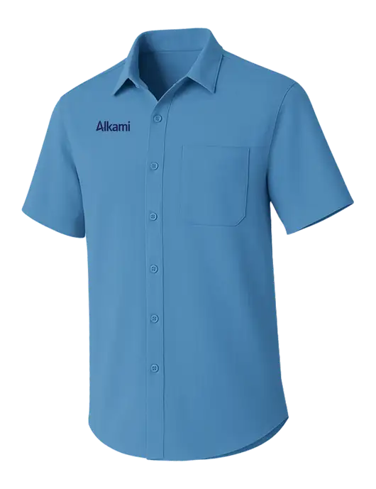 Carolina Blue Short Sleeve UV Dockside Shirt w/Alkami Logo