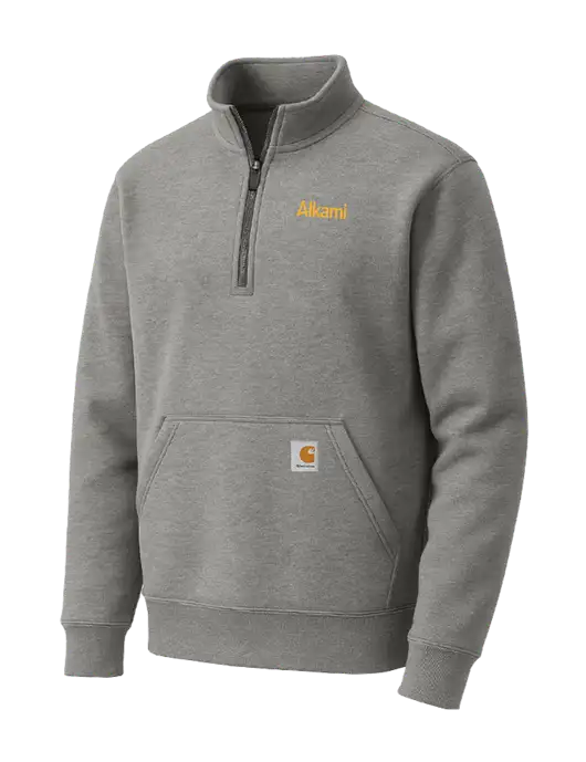 Carhartt Medium Heather Grey Midweight 1/4-Zip Mock Neck Sweatshirt w/Alkami Logo
