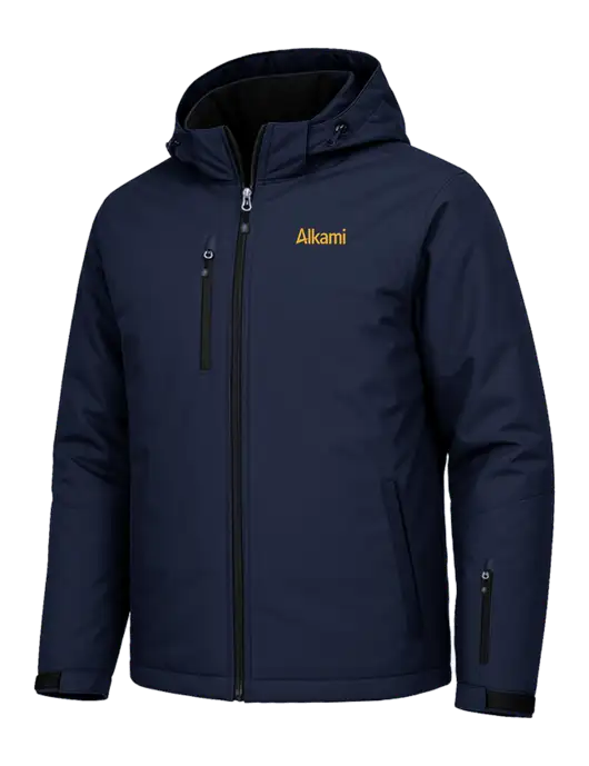 Cold Weather Vortex Light Navy/ Dark Navy Waterproof 3-in-1 Jacket with Detachable Hood w/Alkami Logo