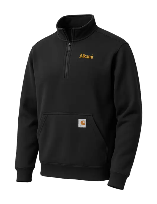 Carhartt Black Midweight 1/4-Zip Mock Neck Sweatshirt w/Alkami Logo