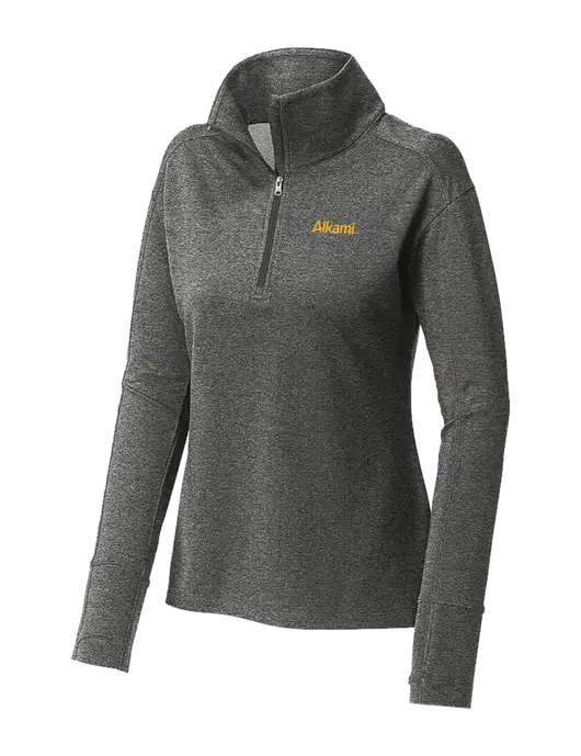 Womens Sport-Wick Flex Fleece Dark Grey Heather 1/4-Zip w/Alkami Logo