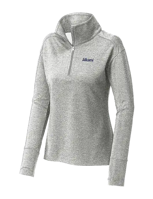 Womens Sport-Wick Flex Fleece Light Grey Heather 1/4-Zip w/Alkami Logo