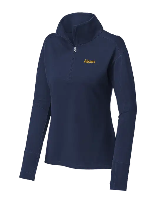 Womens Sport-Wick Flex Fleece Dark Navy 1/4-Zip w/Alkami Logo