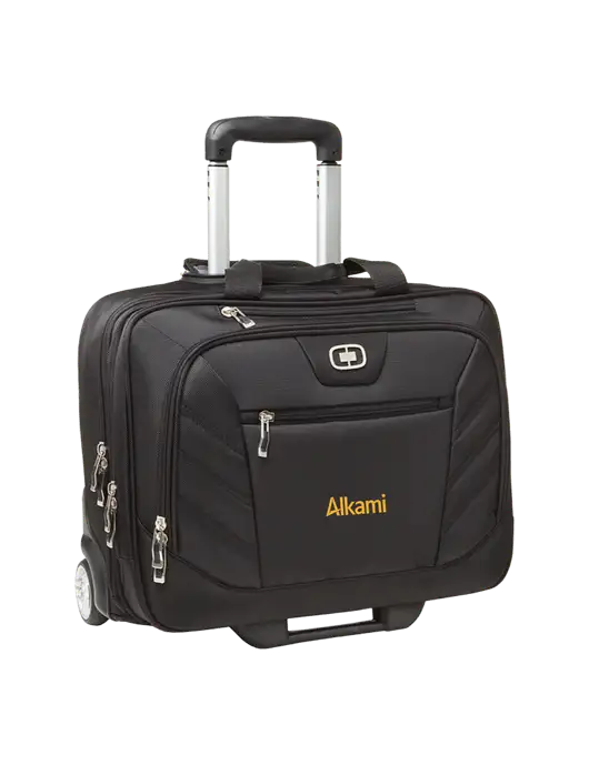 OGIO Black Lucin Wheeled Briefcase w/Alkami Logo
