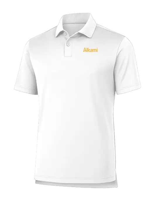 Fairway & Greene USA Made Tournament Solid Tech White Polo w/Alkami Logo
