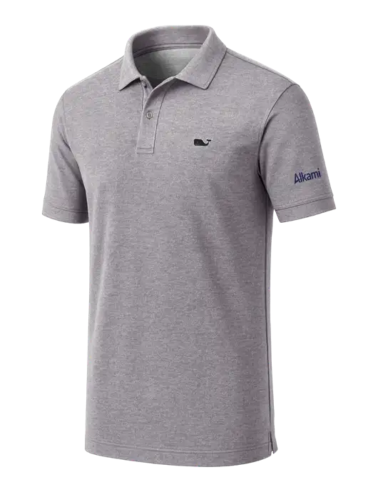 Vineyard Vines Edgartown Light Heather Grey Pique Polo w/Alkami Logo