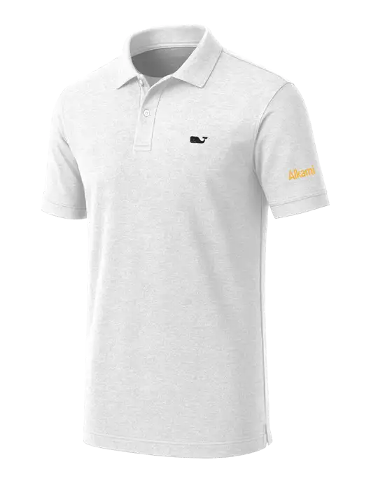 Vineyard Vines Edgartown White Pique Polo w/Alkami Logo