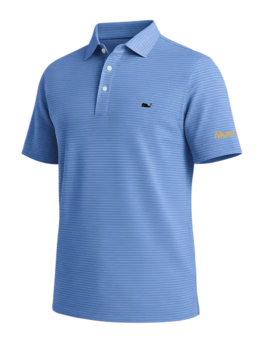 Vineyard Vines Bradley Light Royal Blue Stripe Sankaty Polo w/Alkami Logo