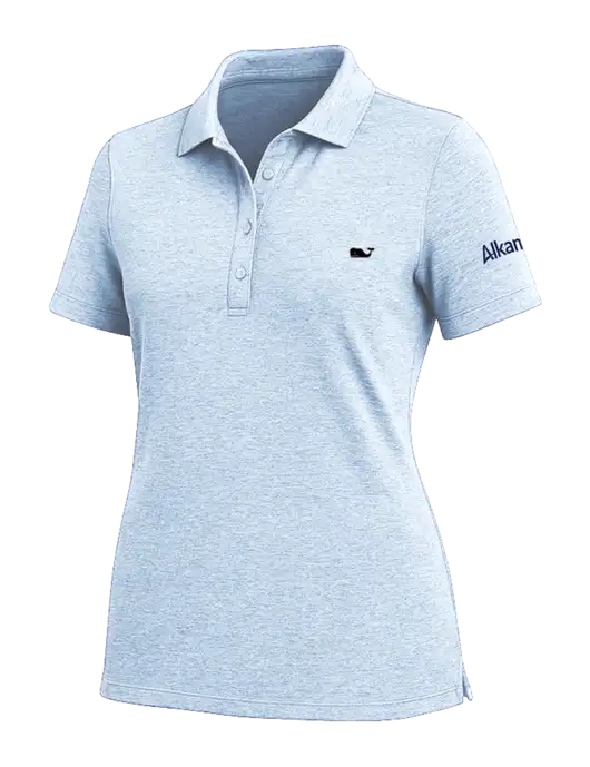 Vineyard Vines Womens Light Blue Edgartown Pique Polo w/Alkami Logo