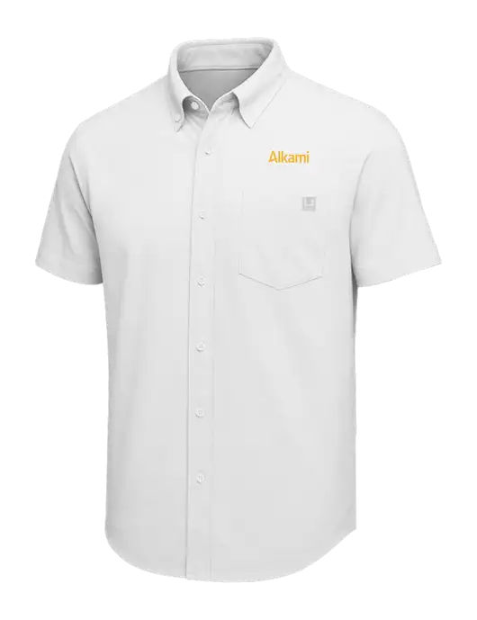 HUK White Kona Solid Shirt w/Alkami Logo