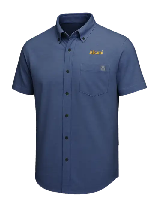HUK Light Navy Kona Solid Shirt w/Alkami Logo
