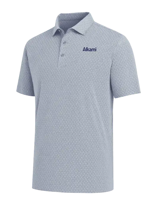 Callaway All-Over Stitched Medium Grey Chev Polo  w/Alkami Logo